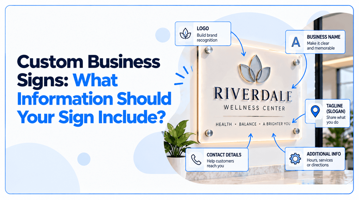 Custom Business Signs: What Information Should Your Sign Include? - JYS Sign & Print Co